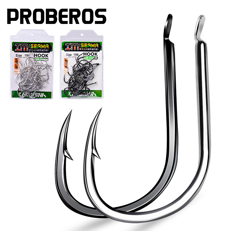 PROBEROS 30 قطعة عالية الكربون - مراجعة Fishing Hook Offset وسعره