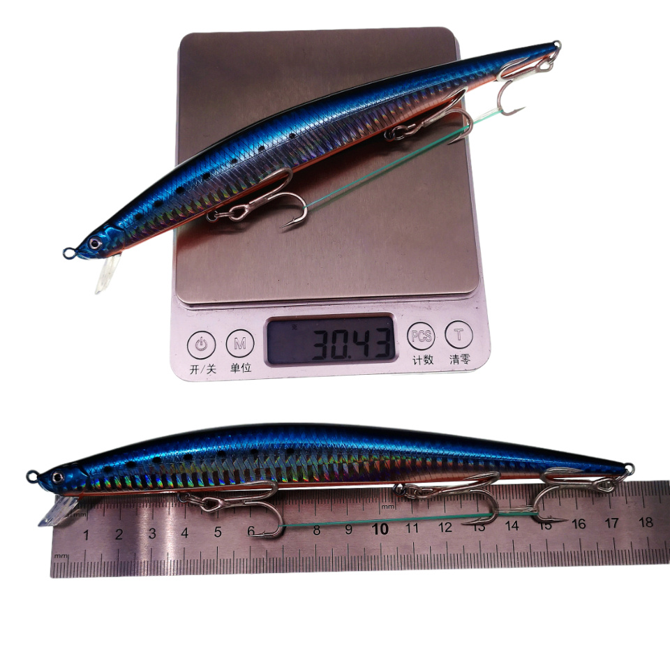 موكون 175 مم 30 جم طُعم صناعي  - مراجعة Fishing Hook Treble وسعره